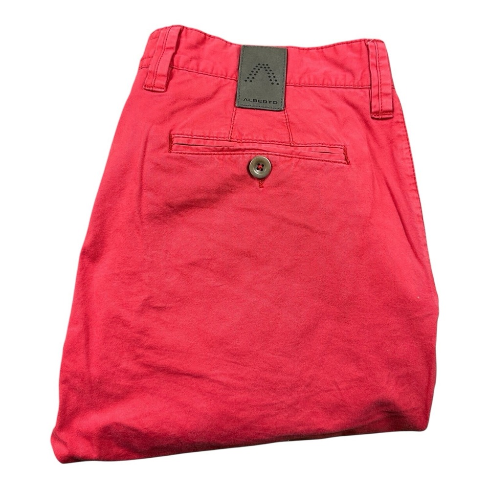 Alberto Lou Slim Fit Pima Cotton Red Dyed Men's Chino Pants 33x32